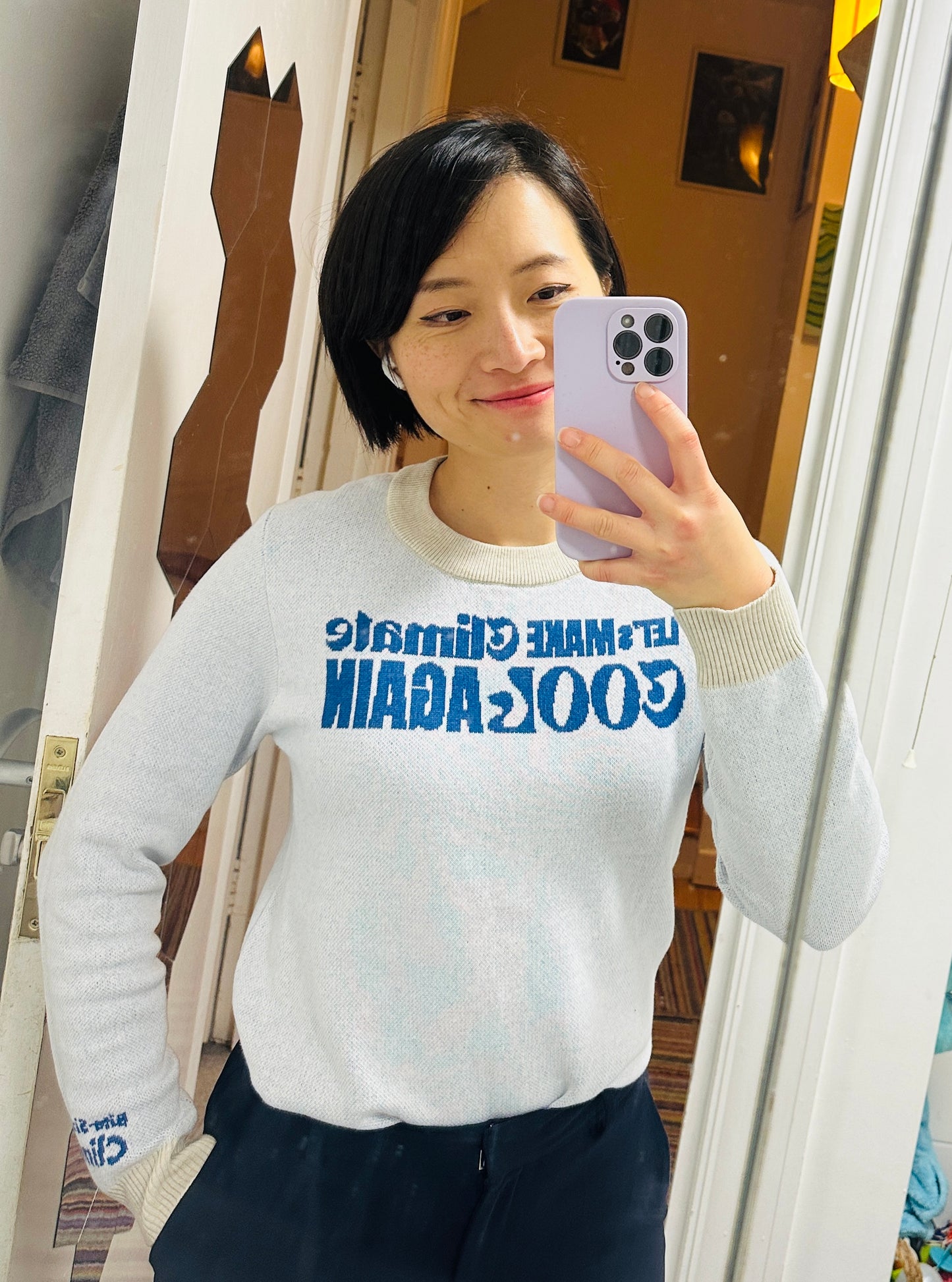 Statement Knitted crew neck sweater - The Best Conversation Starter