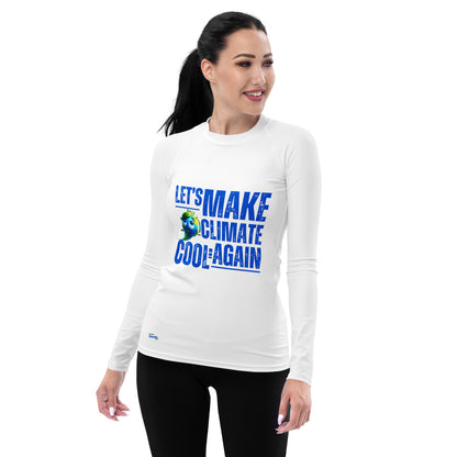 "Planet Protector" Woman Rash Guard - Bite-Size Climate Tech Edition