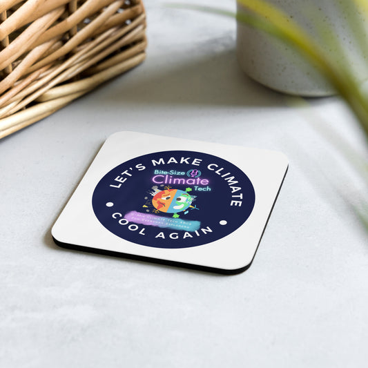 Matching Coaster with Bite-Size Climate Tech Theme