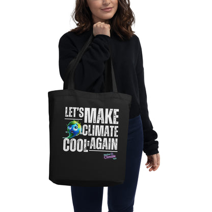 "Let's Make Climate Cool Again" Eco Tote Bag - Bite-Size Climate Tech Edition
